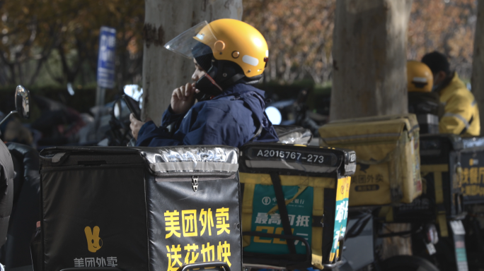 北京城市交通打工人外卖奋斗谋生