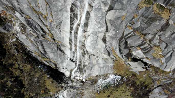 航拍川西毕棚沟雪山峡谷