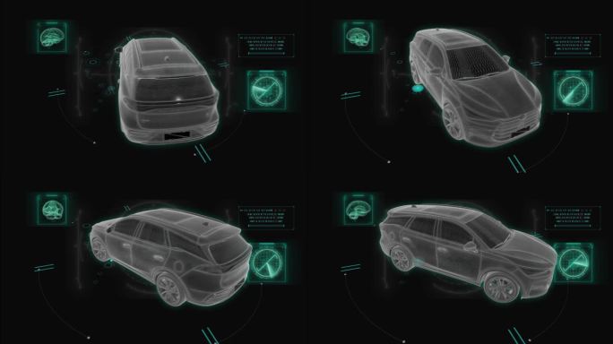 HUD科技界面比亚迪SUV汽车展示素材