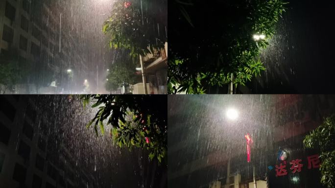 瓢泼大雨唯美雨景空镜雨季雷雨季节暴雨如注