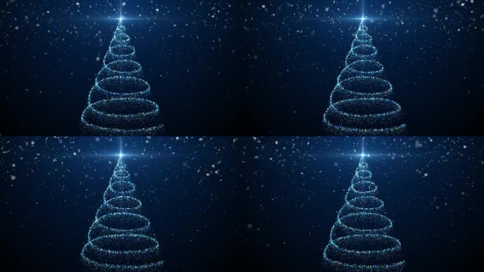 圣诞树粒子背景动画