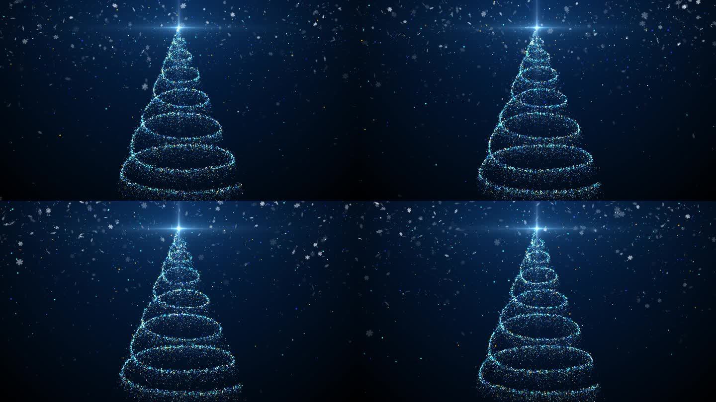 圣诞树粒子背景动画