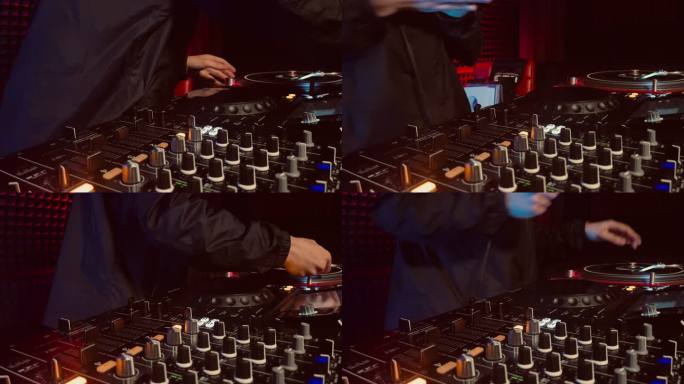 DJ手使用音乐设备