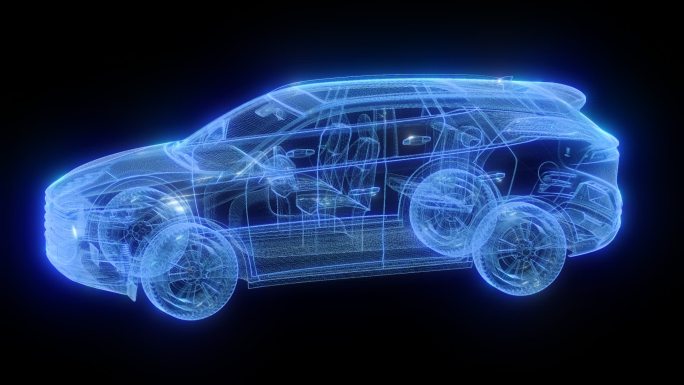 发光全息比亚迪SUV汽车透明通道素材