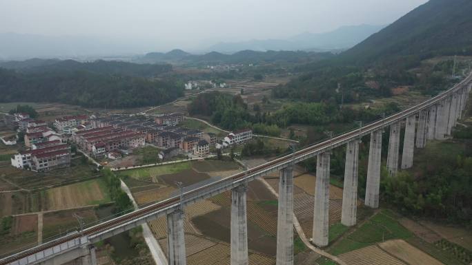 航拍浙江台州仙居农村