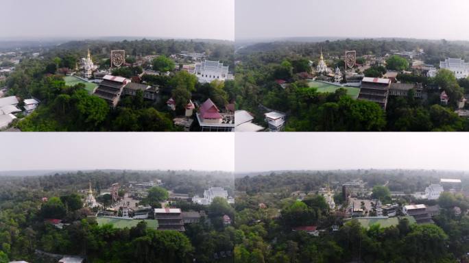 泰国乌汶Ratchathani的Wat Tham Khuha Sawan鸟瞰图