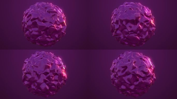 紫色玻璃球变形。抽象动画，三维渲染。库存视频 美国，白俄罗斯，三维，抽象，球体，紫色