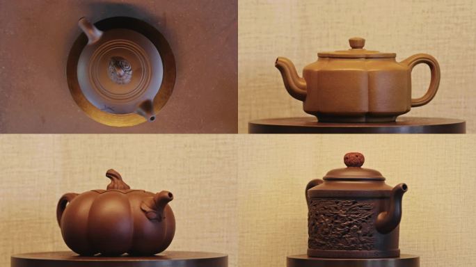 【4k】旋转的紫砂壶特写 茶具