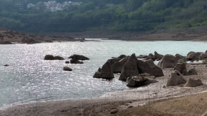 波光粼粼 湖光 自然风光 湖边 沙滩