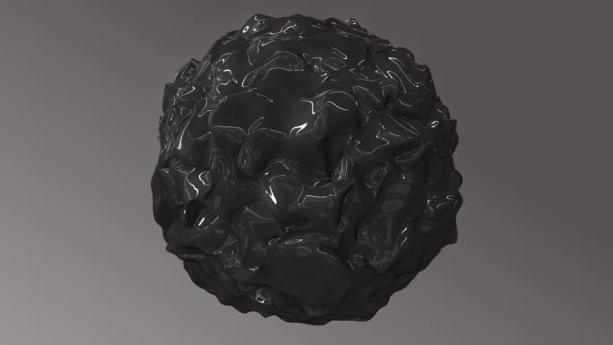 黑白玻璃球变形。抽象动画，三维渲染。库存视频 美国，白俄罗斯，三维，抽象，球体，黑白色