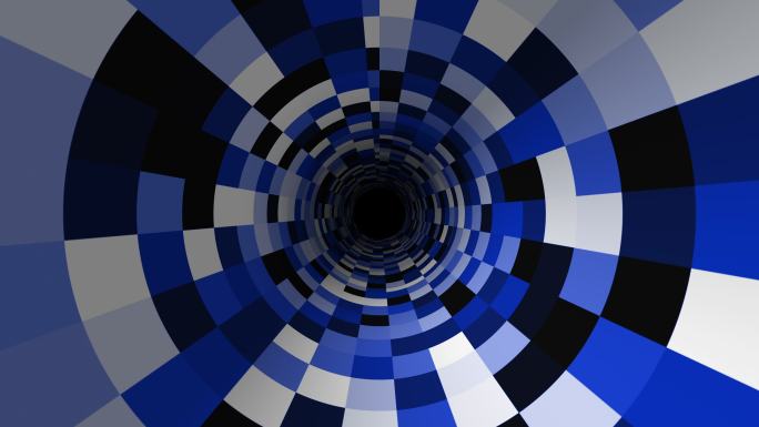 抽象动画方格隧道运动背景4k