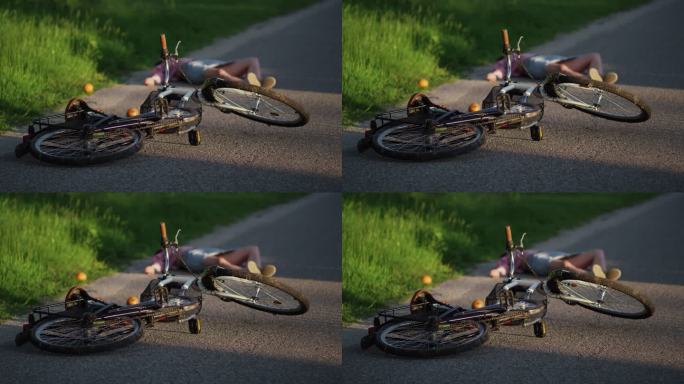 自行车事故摔倒晕倒骑车摔倒