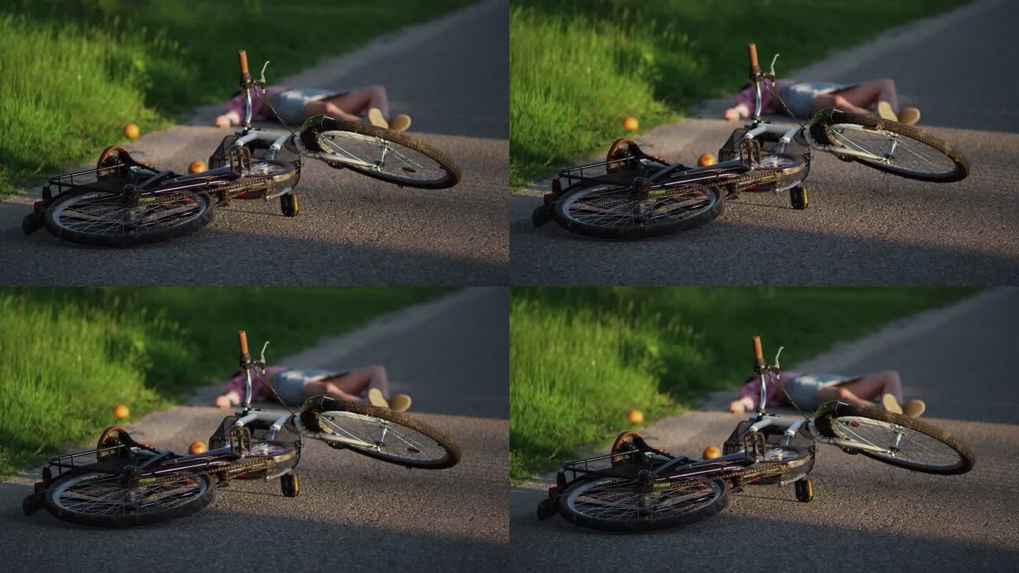 自行车事故摔倒晕倒骑车摔倒
