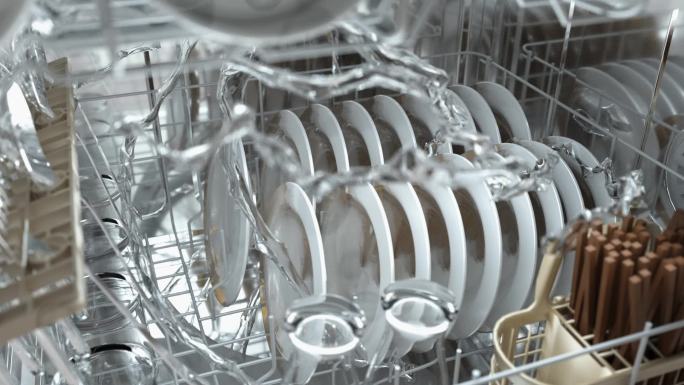 洗碗机清洗三维动画