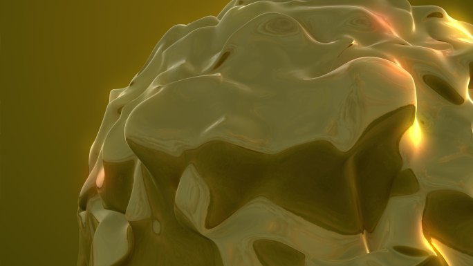 金色，橙色玻璃球变形。抽象动画，三维渲染。库存视频 美国，白俄罗斯，三维，抽象，球体，白色