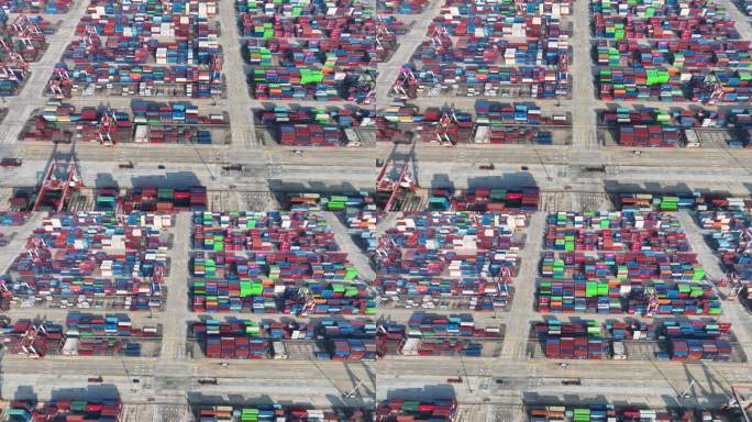 【4K超清航拍】广州南沙港集装箱货运码头