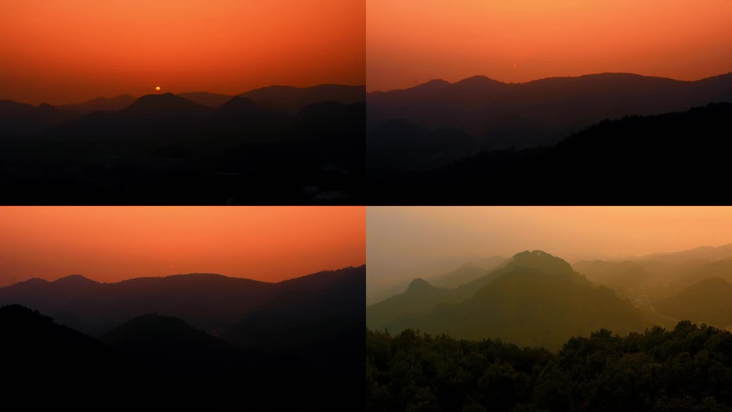 日出日落山脉山峰清晨黄昏电影感航拍山脉