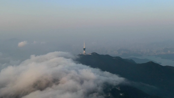 深圳梧桐山电视塔云海延时