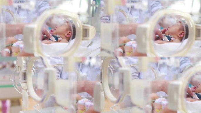 新生儿童宝宝医院听诊检查实拍