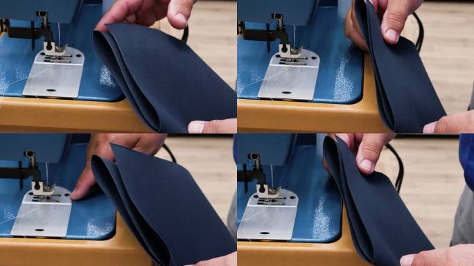 复古缝纫机在波斯尼亚工厂缝制产品包装库存视频库存视频