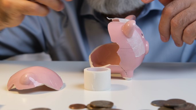 存钱罐坏了修复拼接小猪存钱罐预算打破经济