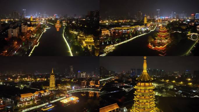 航拍淮安里运河景区夜景（御3哈苏色彩）