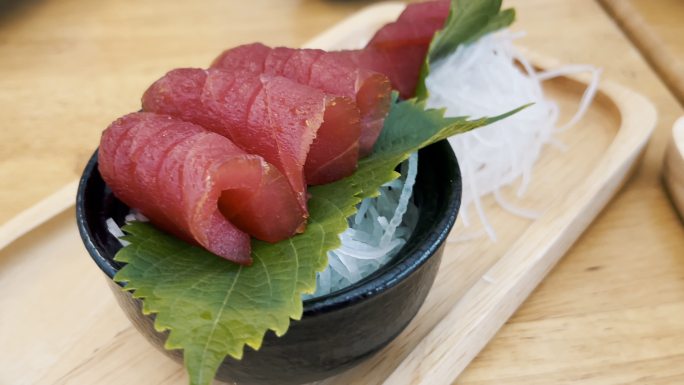 日本食品。生鱼片或寿司
