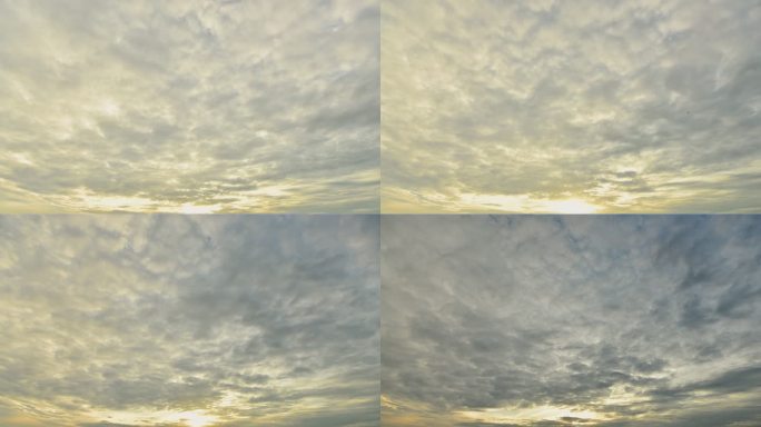 日落时分的移动云延时摄影晚霞乌云