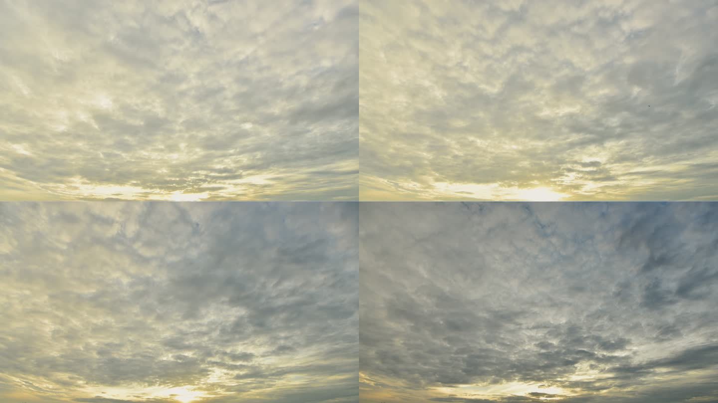 日落时分的移动云延时摄影晚霞乌云