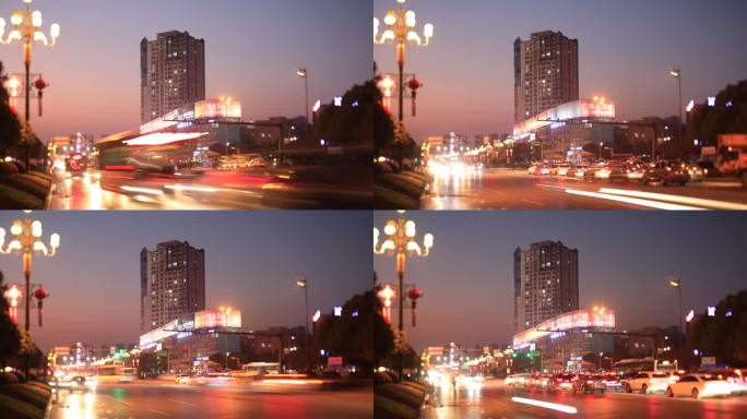 星沙夜景车流延时