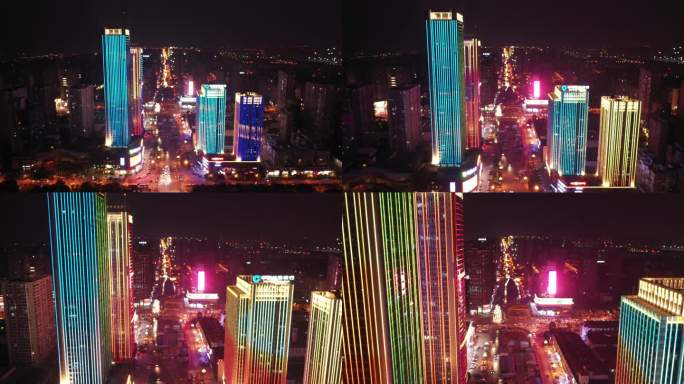 长沙县夜景航拍