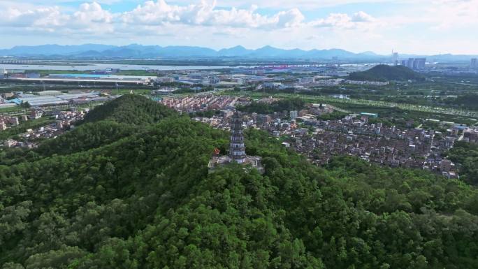 4k江门凌云塔古建筑古塔大景航拍