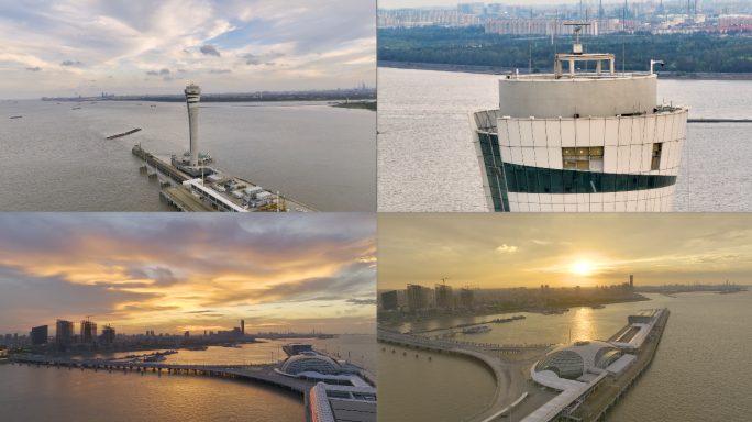 【4K60帧】上海吴淞口国际邮轮港日落