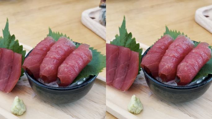 日本食品。生鱼片竖屏食物抖音