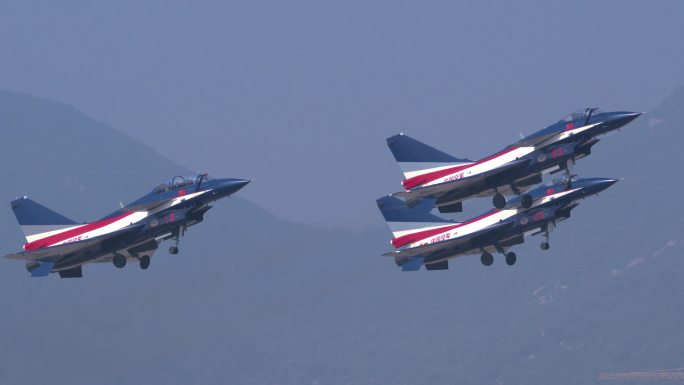 4K超稳：中国航展八一表演队歼-10起飞