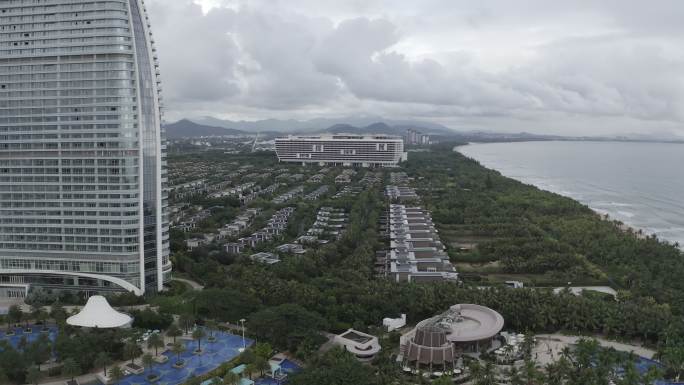 4K 海南三亚海豚棠湾风光航拍沙滩