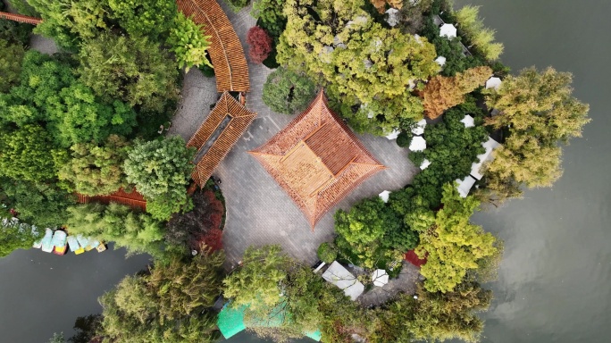 5K-翠湖公园中心复古建筑航拍