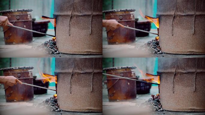 米酒制作过程 烧火蒸糯米饭