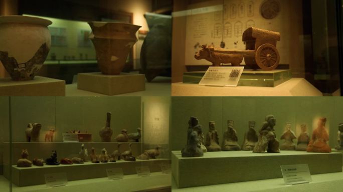 历史文物博物馆汉朝灰陶器文物展览