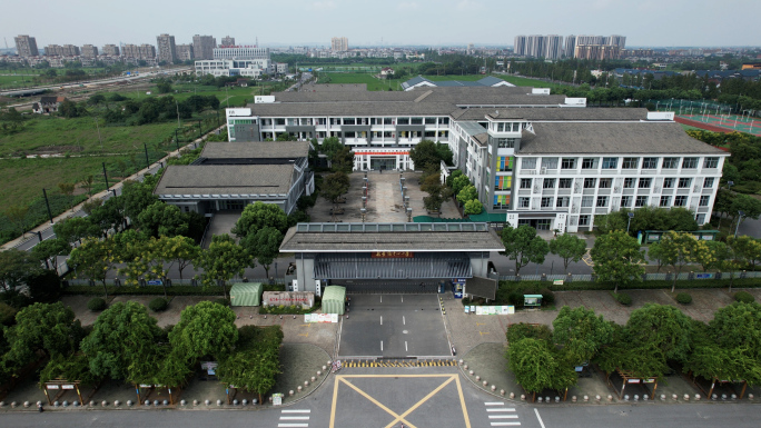 小学航拍，校园，教学楼，学校航拍