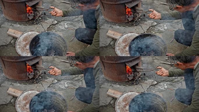 （简介有合集）米酒制作过程 烧火蒸糯米饭