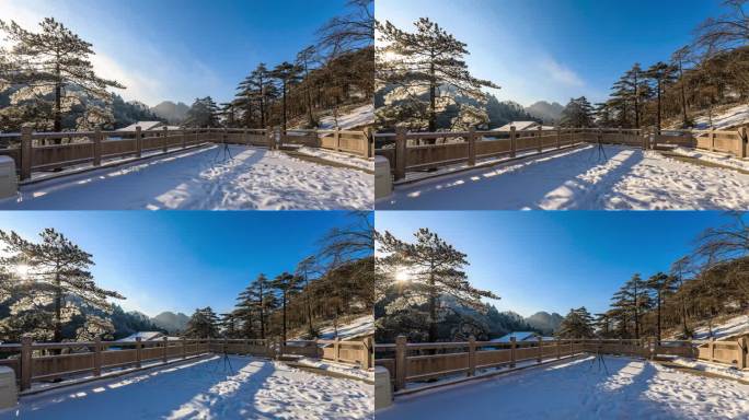 黄山冬季雪景风光延时