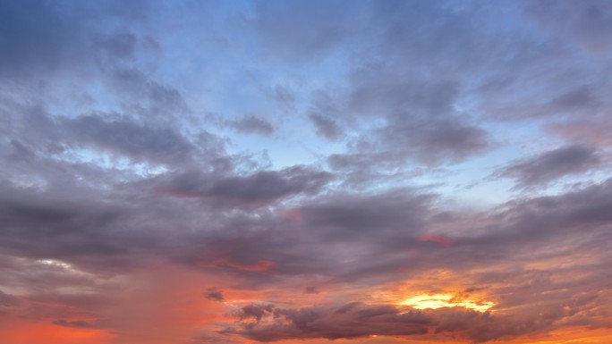 日落时分的风暴云彩延时夕阳延时晚霞延时