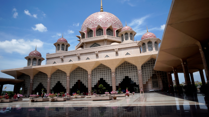 马来西亚皇宫清真寺吉隆坡双子塔延时航拍