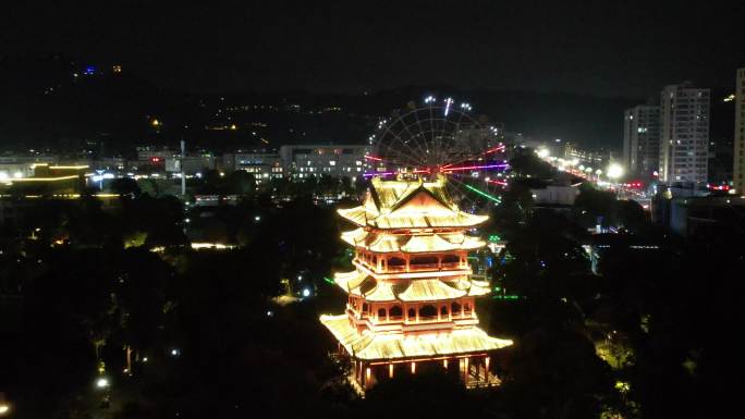 台州玉环公园夜景航拍DJI_0393