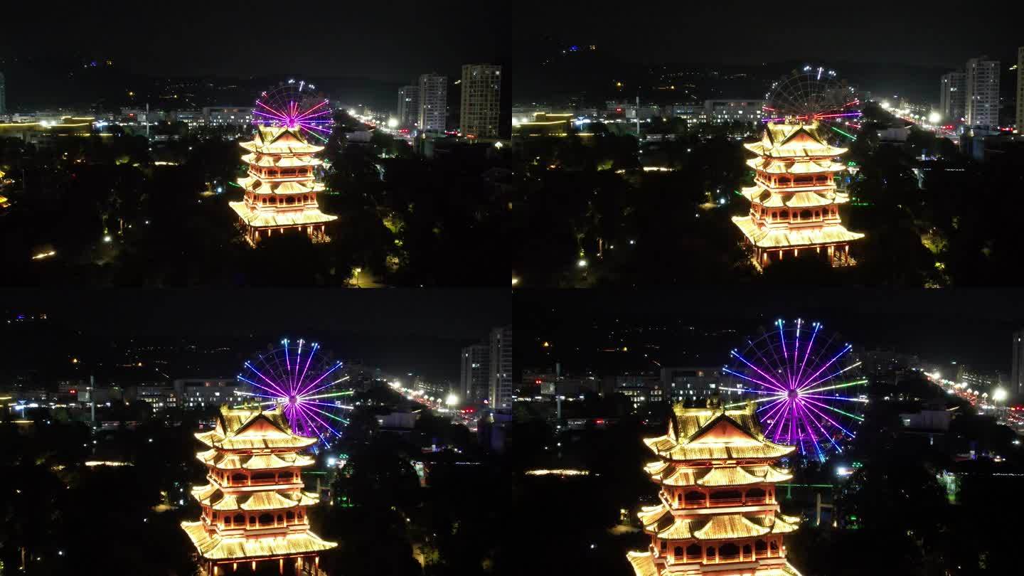 台州玉环公园夜景航拍DJI_0393