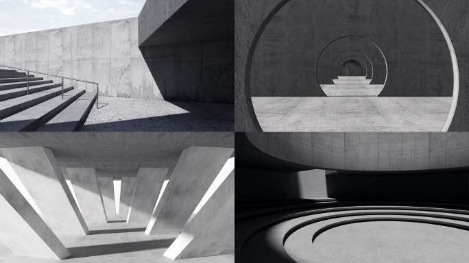 地产片头建筑创意空间光影变化概念视频素材