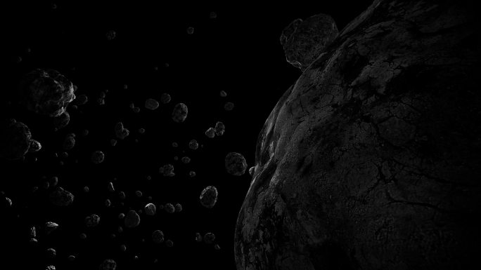 神秘黑暗太空陨石陨落视频素材