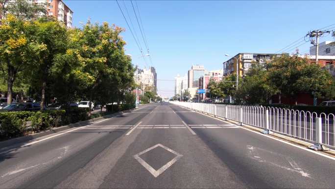 城市道路 后视角 行车视角