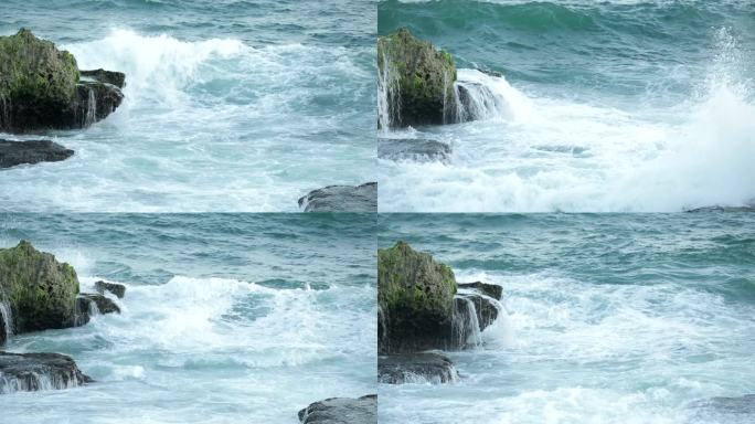 波动浪花海面波涛汹涌